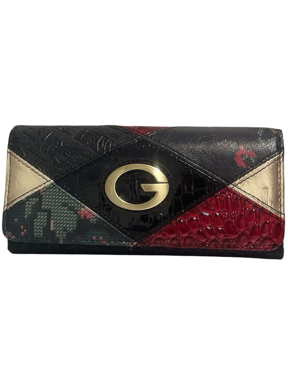 GUESS Wallet Clutch Patchwork Y2K New Without Tags